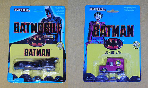 2x ERTL Die Cast BATMAN Tim Burton 1 64 Fahrzeuge, ERTL 1 64 BATMOBILE + ERTL 1 64 JOKER VAN *NE